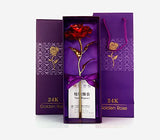 Red Rose 24K Gold Plated Flower With Love Stand -   Best Valentine's Day Gift